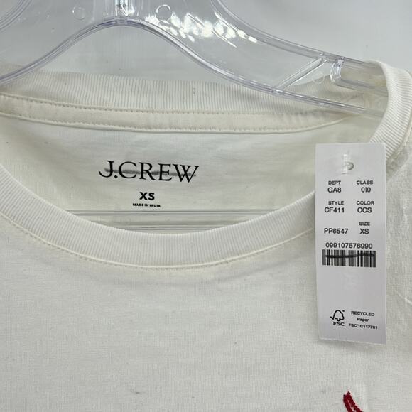 J. Crew Classic-fit "Cerise Chérie" graphic T-shirt in broken-in jersey - White - Picture 3 of 6